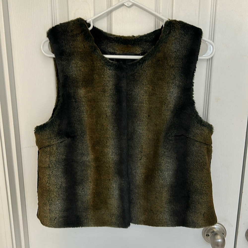 Trina Turk multicolor faux fur vest